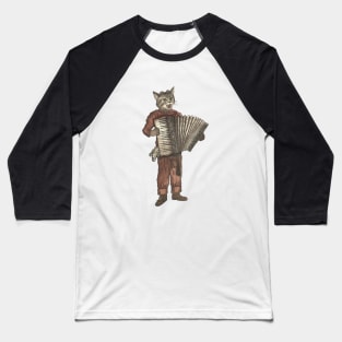 Accordion Cat with Goggles and Mask Baseball T-Shirt